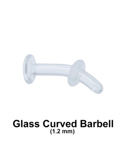 1.2 mm Glass Piercing Curved Bar with Clear O-ring